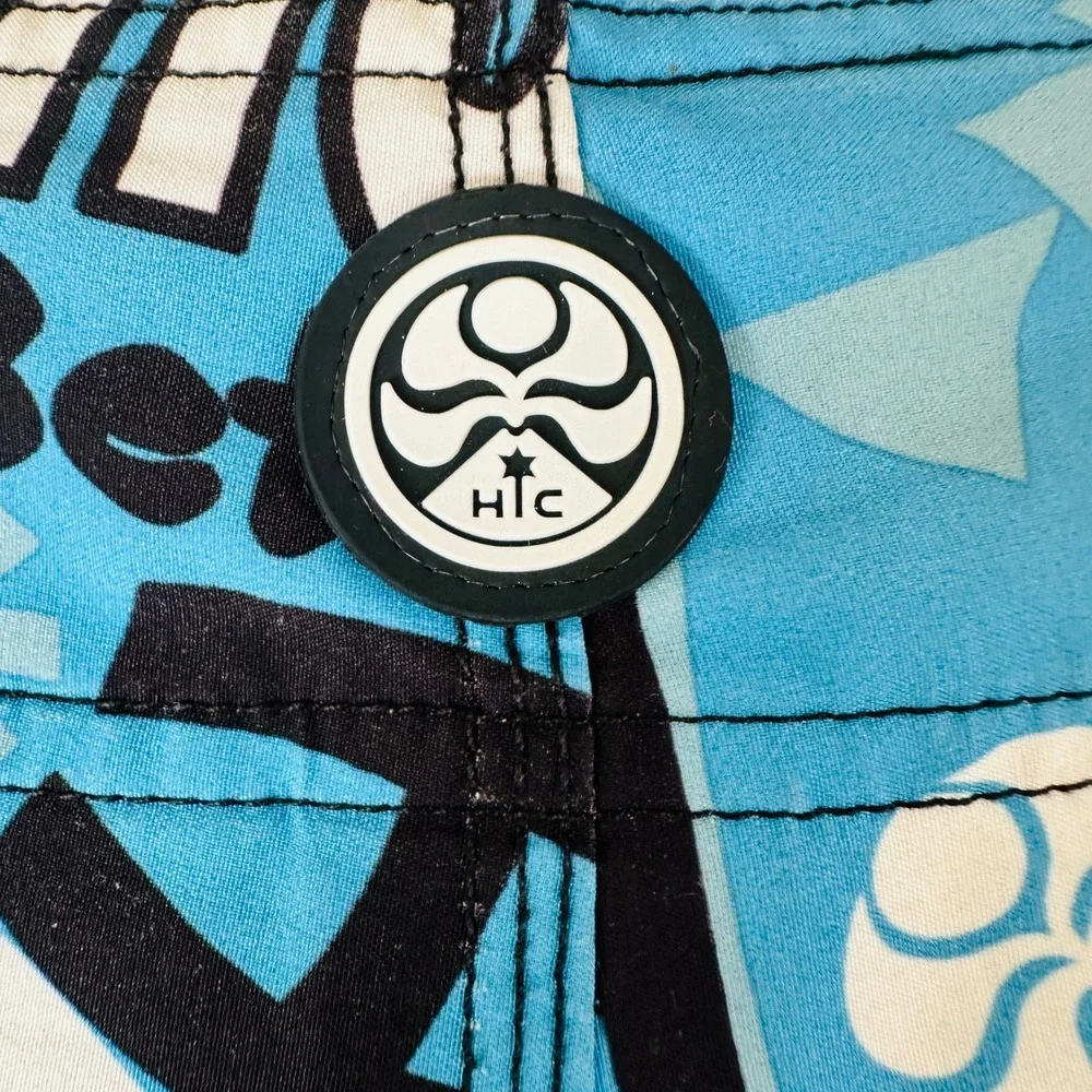 HIC Hawaiian Island Creations Mens Board Shorts 34 Howzit Surf Trunks‎ Vacation